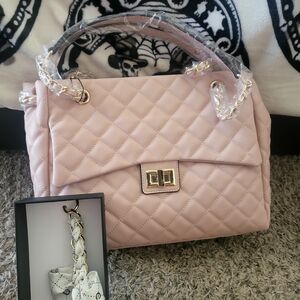 Elegant Pink Quilted Handbag